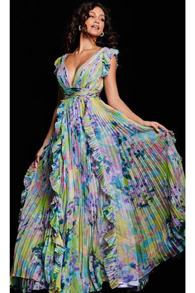 Jovani 34412 Stunning Floral Print Long Dress