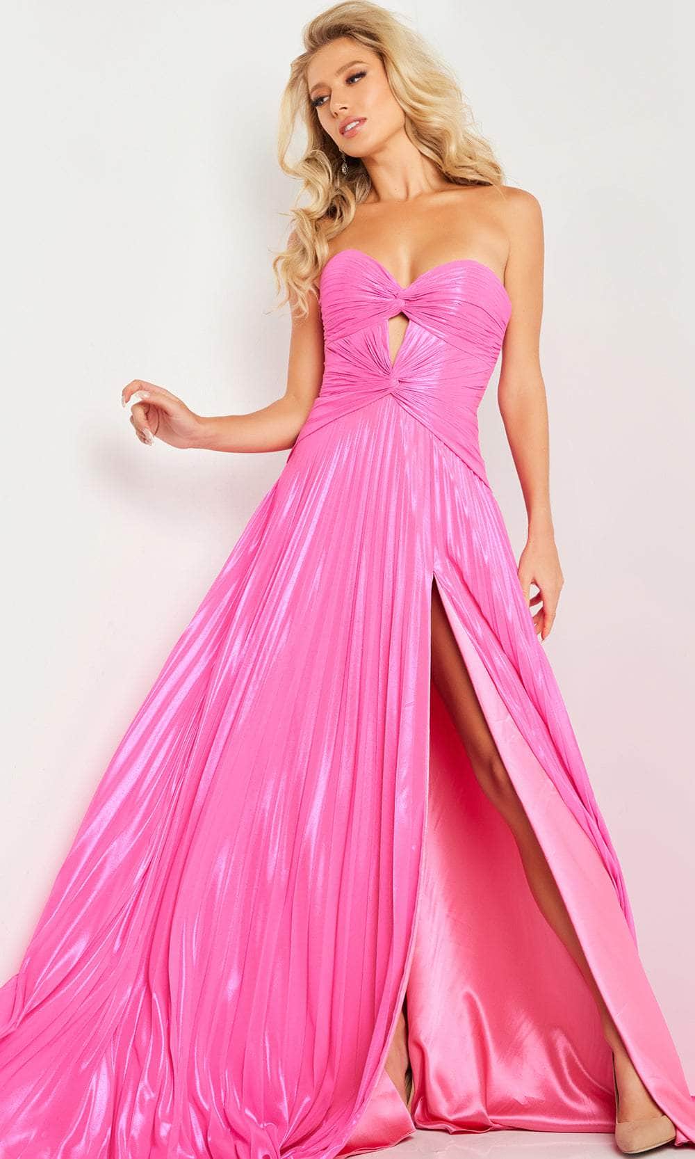 Jovani 36461 - Metallic Pleated A-Line Prom Dress - Prom