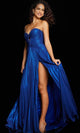 Jovani 36461 - Metallic Pleated A-Line Prom Dress - Prom