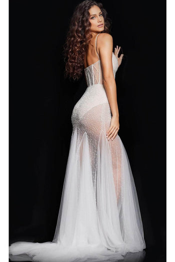 Jovani 36511 - Corset Thin Straps Long Dress - Prom