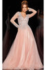 Jovani 36533 Breathtaking Sheer Embellished A-Line Gown - Prom