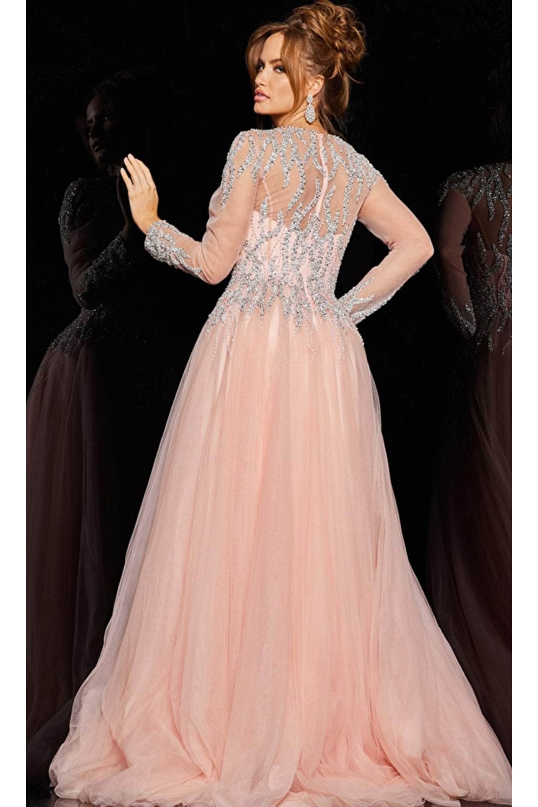 Jovani 36533 Breathtaking Sheer Embellished A-Line Gown - Prom