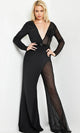 Jovani 36595 - Illusion Long Sleeve Jumpsuit - Prom