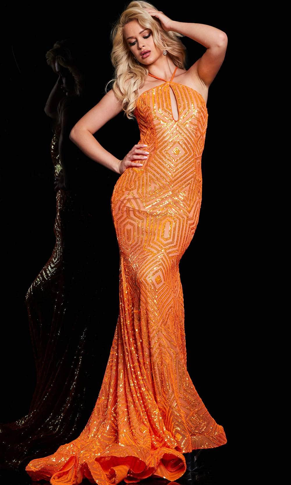 Jovani 36640 - Prom Gown with High Halter Neck - Prom