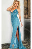 Jovani 36643 - Beaded Mesh Plunging Neck Gown - Prom