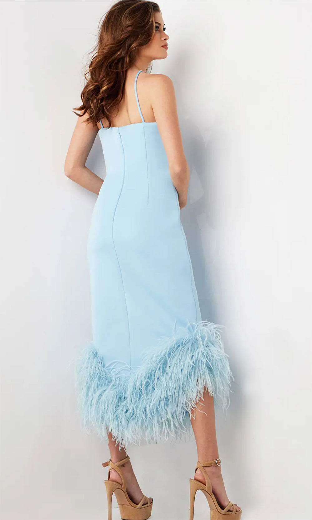 Jovani 36675 - Halter Tea-Length Cocktail Gown - Prom