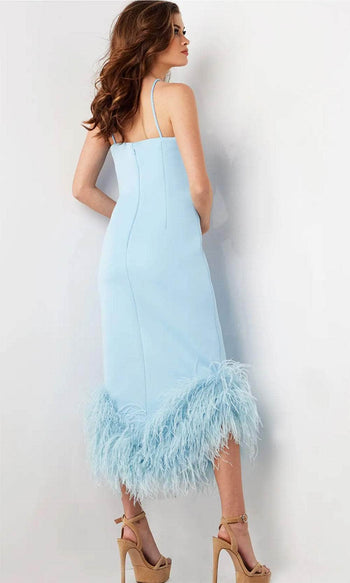 Jovani 36675 - Halter Tea-Length Cocktail Gown - Prom