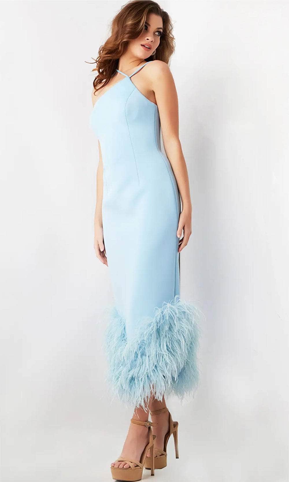 Jovani 36675 - Halter Tea-Length Cocktail Gown - Prom