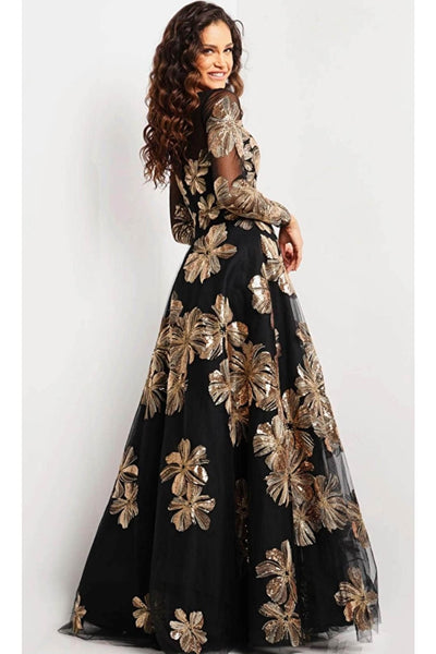 Jovani 36716 - Floral A-line Evening Gown - Prom