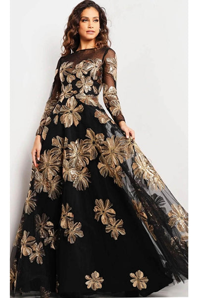 Jovani 36716 - Floral A-line Evening Gown - Prom