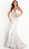 Jovani 3675 Sheer Corset Bodice Sequin Mermaid Gown - Prom