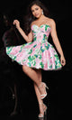 Jovani 36980 - Strapless Floral Printed After-Prom Dress - Prom