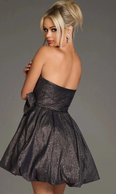 Jovani 37017 - Shimmer Strapless Dress with Bow Detail