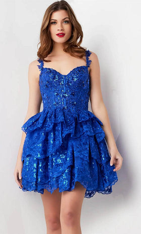 Jovani 37080 - Sweetheart Cocktail Dress with Sequin Embroidery