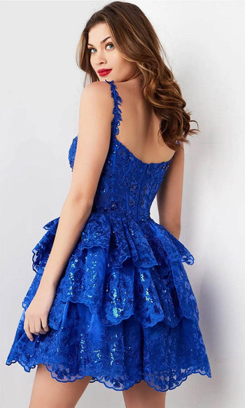 Jovani 37080 - Sweetheart Cocktail Dress with Sequin Embroidery - Prom