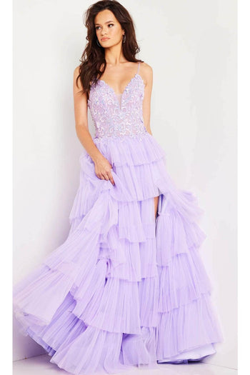Jovani 37190 - Tiered A-Line Prom Gown - Prom