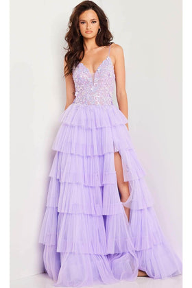 Jovani 37190 - Tiered A-Line Prom Gown