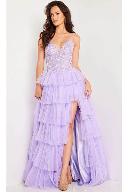 Jovani 37190 - Tiered A-Line Prom Gown - Prom
