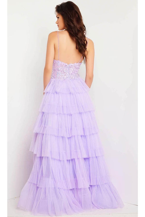 Jovani 37190 - Tiered A-Line Prom Gown - Prom