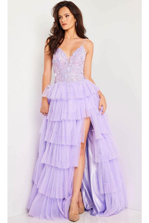Jovani 37190 - Tiered A-Line Prom Gown - Prom