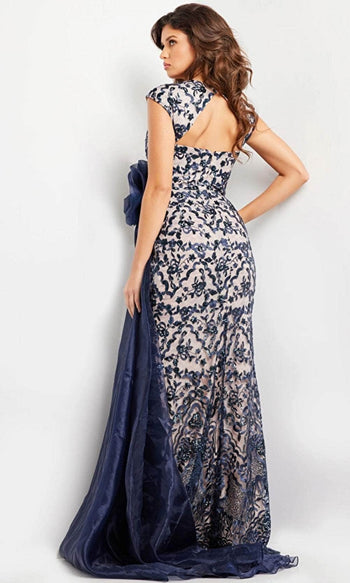 Jovani 37203 - Floral Dress with Embellished Waist - Prom