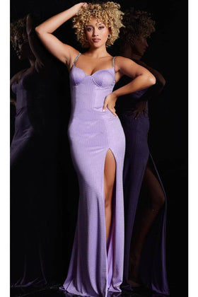 Jovani 37231 - Beaded High Slit Prom Gown