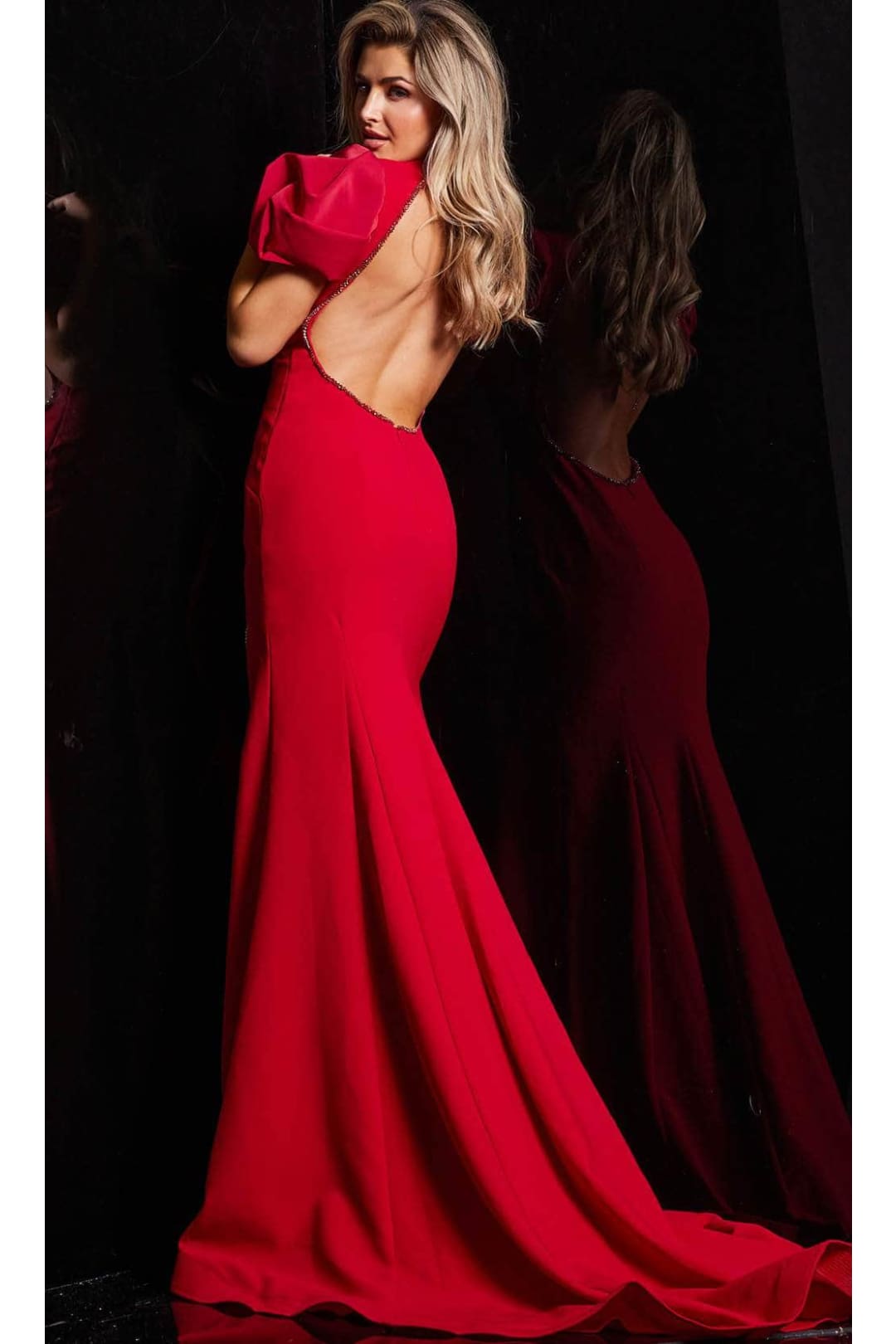 Jovani 37272 - Elegant V-neck prom gown with beaded trim. - Prom