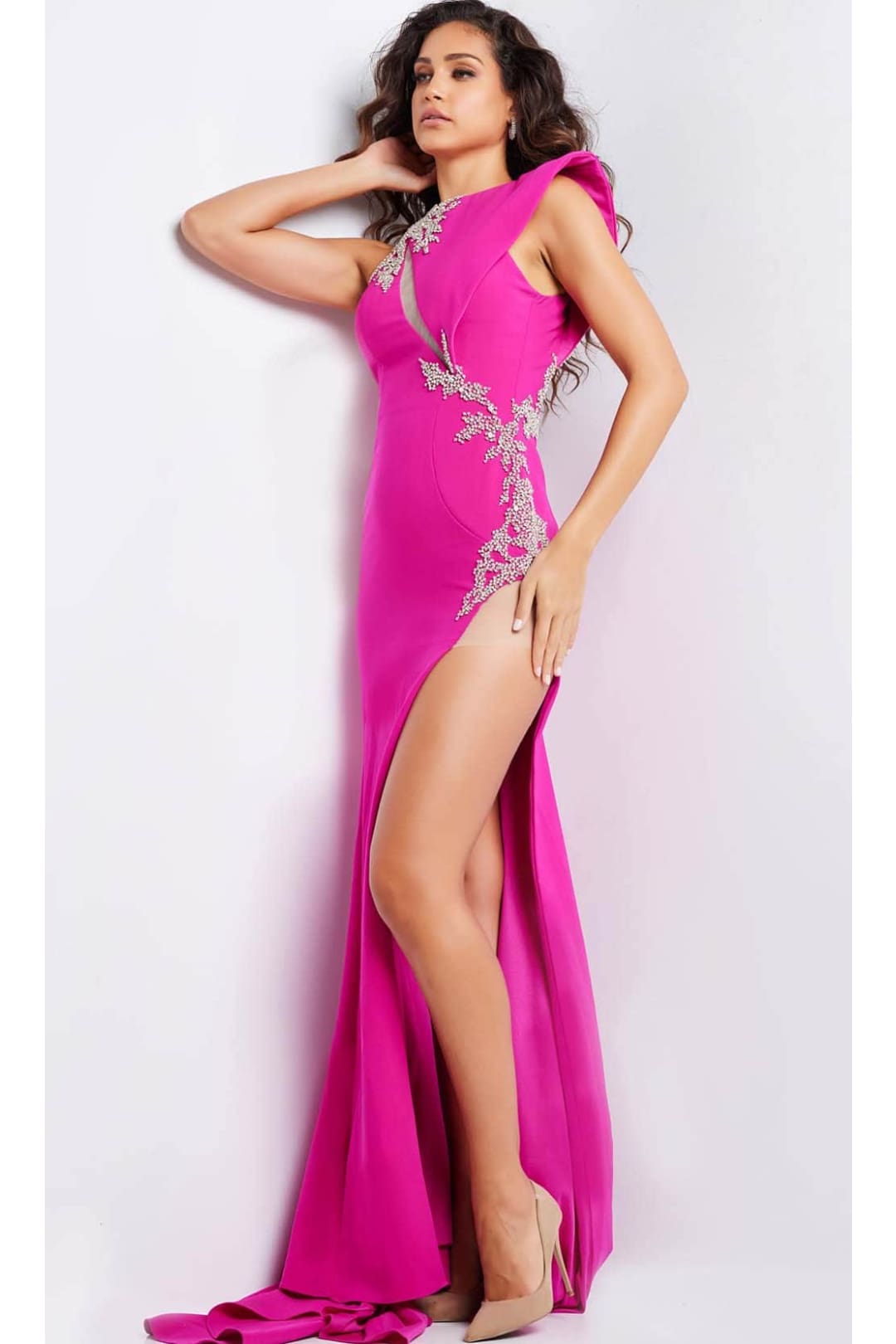 Jovani 37342 - Evening Dress with Cap Sleeves and Jeweled Cutouts - Prom