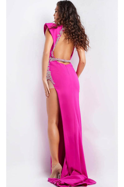 Jovani 37342 - Evening Dress with Cap Sleeves and Jeweled Cutouts - Prom