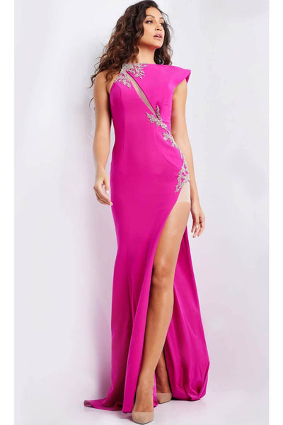 Jovani 37342 - Evening Dress with Cap Sleeves and Jeweled Cutouts - Prom