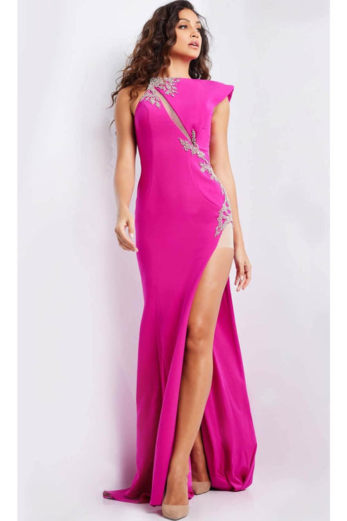 Jovani 37342 - Evening Dress with Cap Sleeves and Jeweled Cutouts - Prom