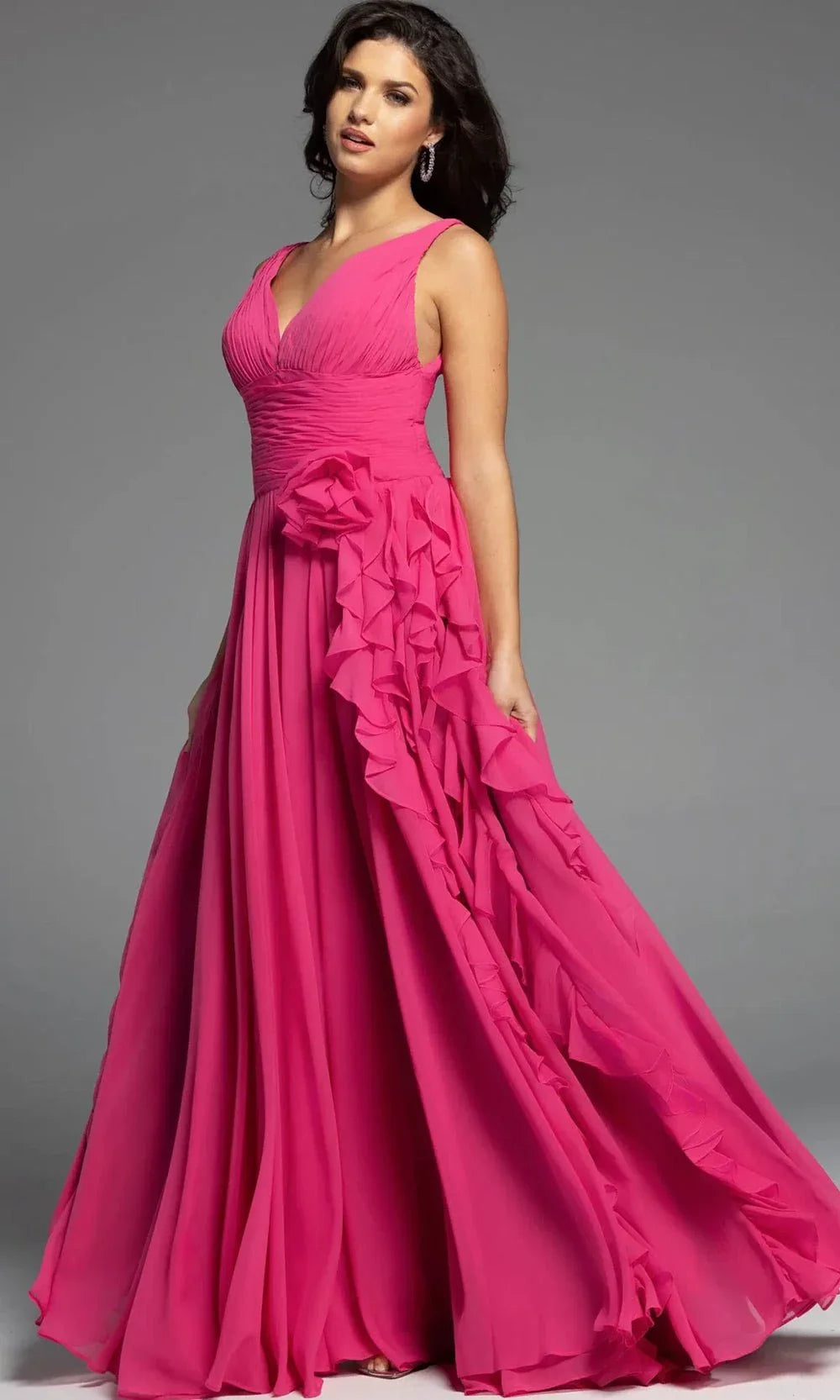 Jovani 37374 - Sleeveless A-Line Gown with Ruffles Special Occasion Dress