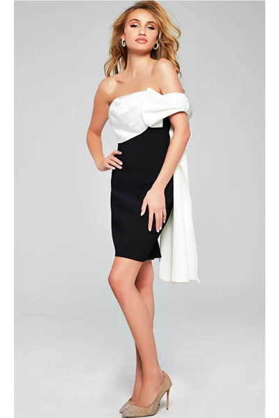 Jovani 37392 - Bow Accent Off-Shoulder Cocktail Dress - Prom