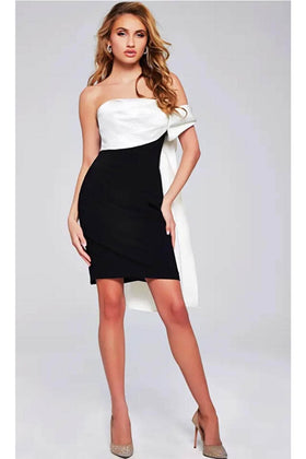 Jovani 37392 - Bow Accent Off-Shoulder Cocktail Dress