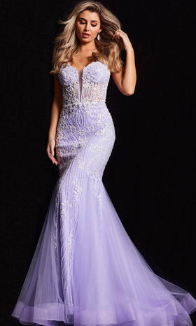 Jovani 37414 - Elegant Sleeveless Embroidered Prom Gown
