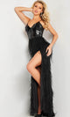 Jovani 37435 - Prom Gown with Feathered Skirt - Prom
