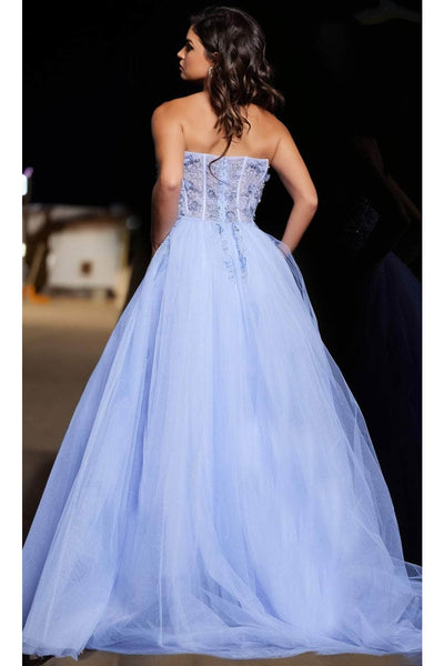 Jovani 37460 -V-Neck Appliqued Ball Gown - Prom