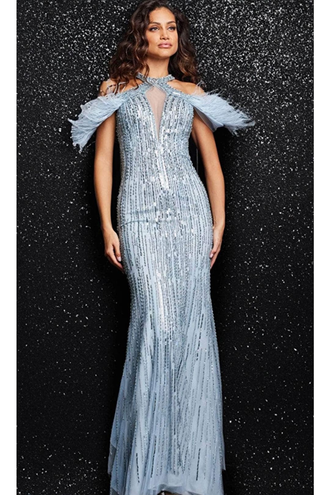 Jovani 37563 - Beaded Fringe Long Dress - Prom
