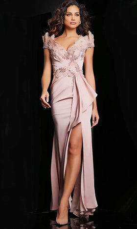 Jovani 37572 - Elegant Embroidered Sheath Gown
