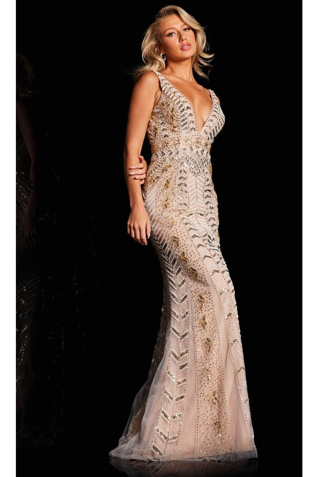Jovani 37577 - Sleeveless Prom Gown with Jeweled Details - Prom