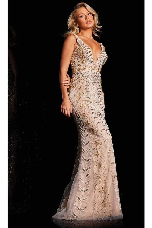 Jovani 37577 - Sleeveless Prom Gown with Jeweled Details - Prom