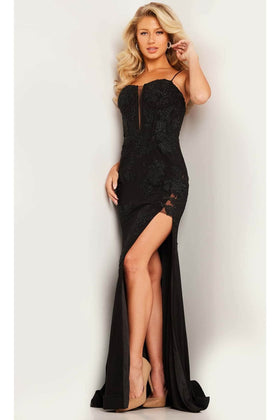 Jovani 37624 - Mermaid Prom Dress with Appliqué Details