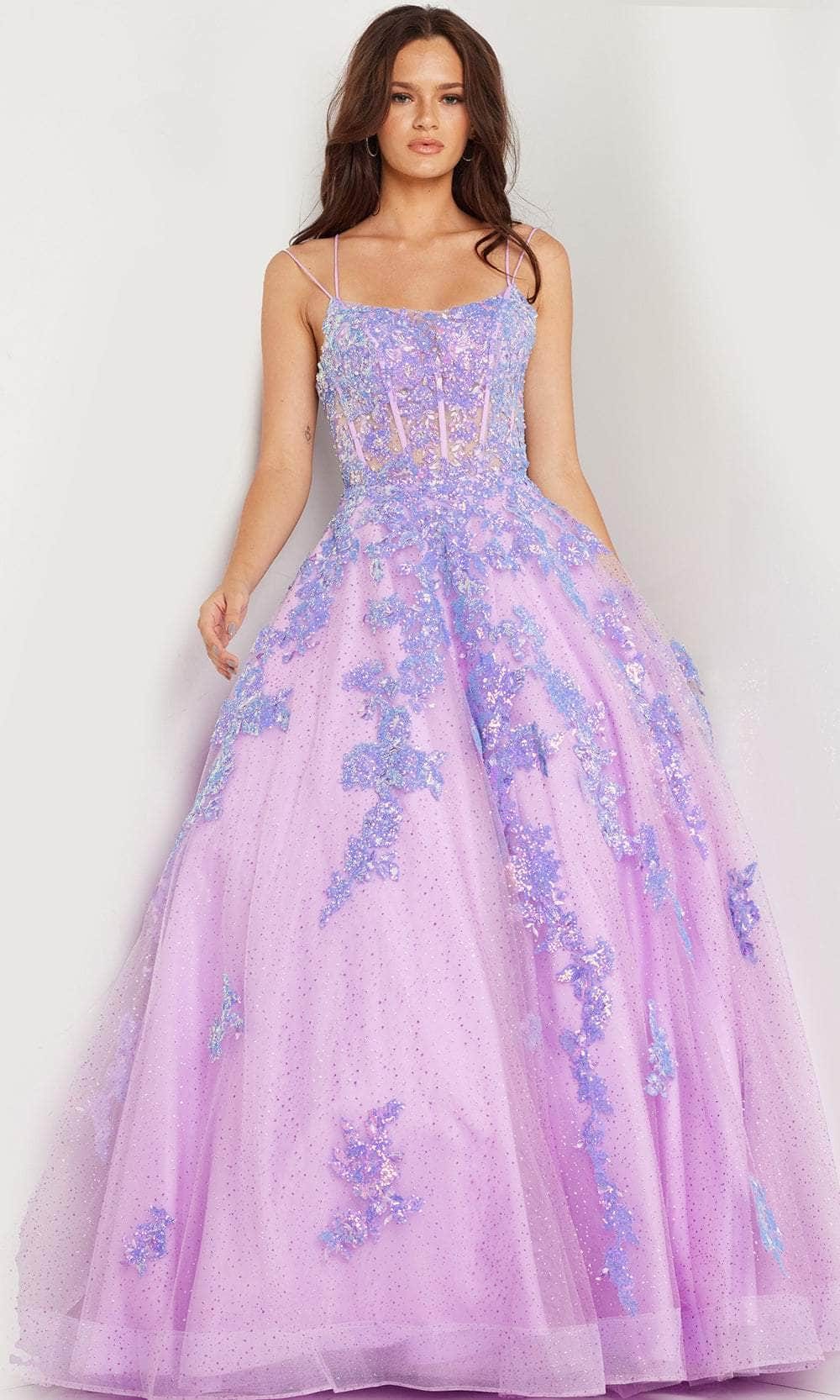 Jovani 37700 - Floral Corset A-Line Gown - Prom