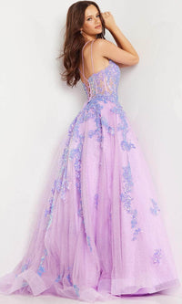 Jovani 37700 - Floral Corset A-Line Gown - Prom