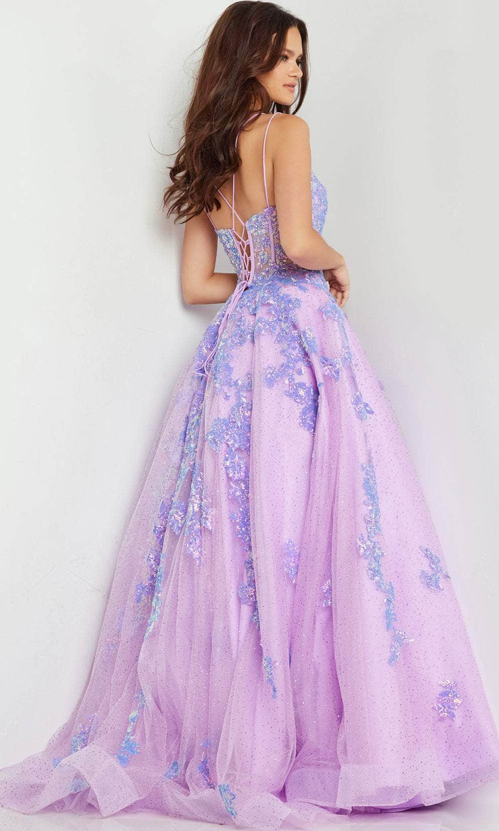 Jovani 37700 - Floral Corset A-Line Gown - Prom