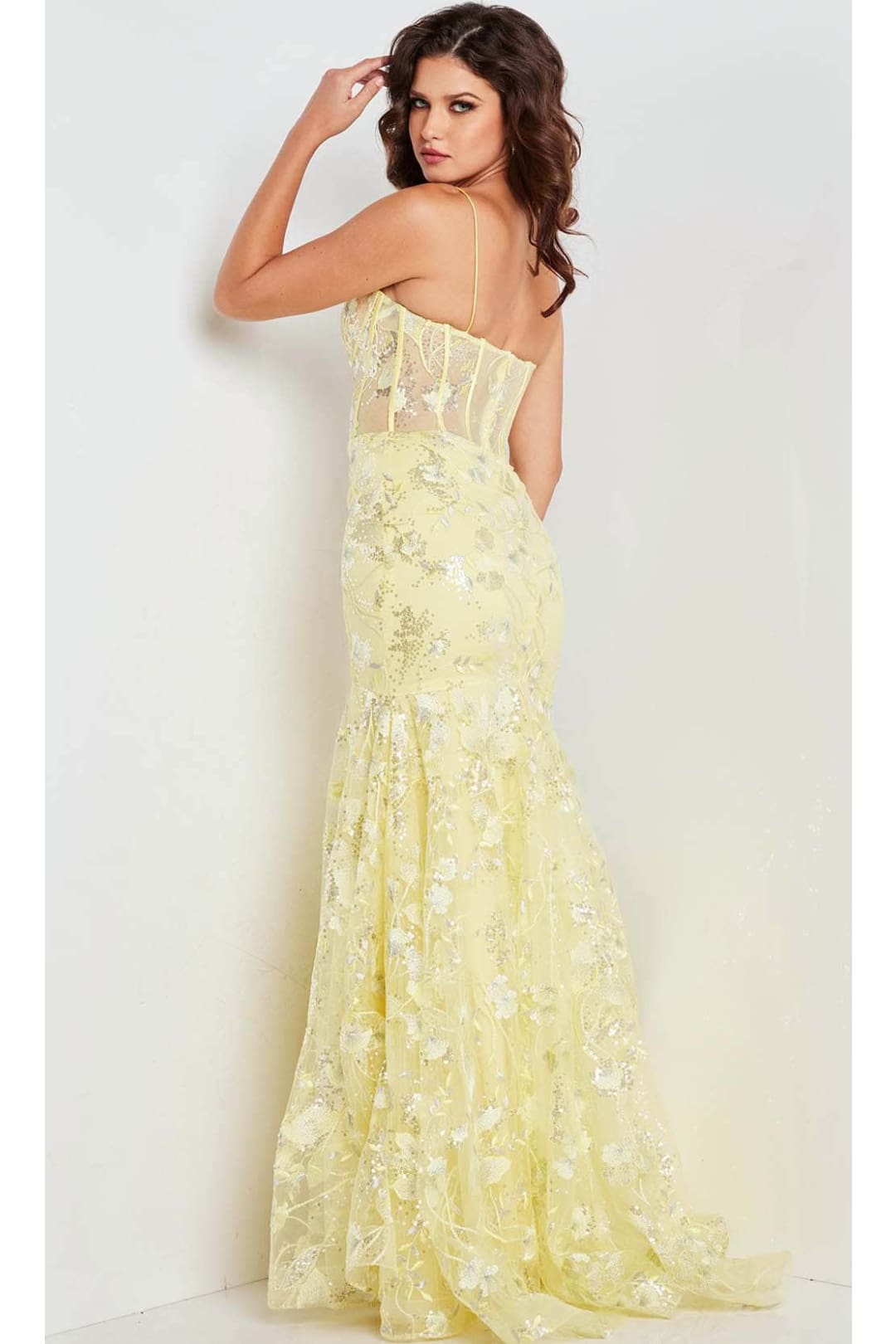 Jovani 38004 - Floral Embroidered Prom Gown - Prom