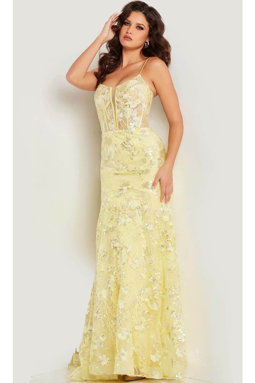 Jovani 38004 - Floral Embroidered Prom Gown - Prom