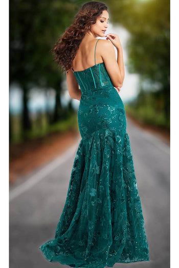 Jovani 38004 - Floral Embroidered Prom Gown - Prom