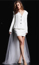 Jovani 38084 - Bridal Dress with Long Sleeves and Back Bow Detail - Prom