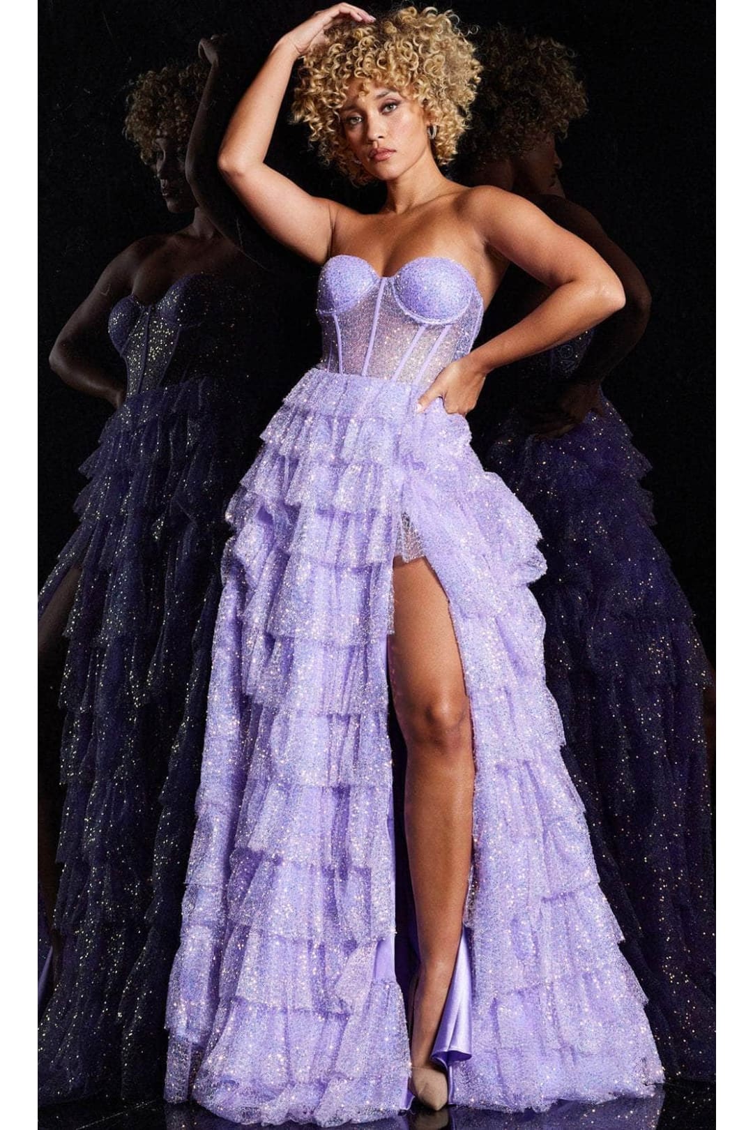 Jovani 38165 - Stunning Strapless Sequin Dress - Prom